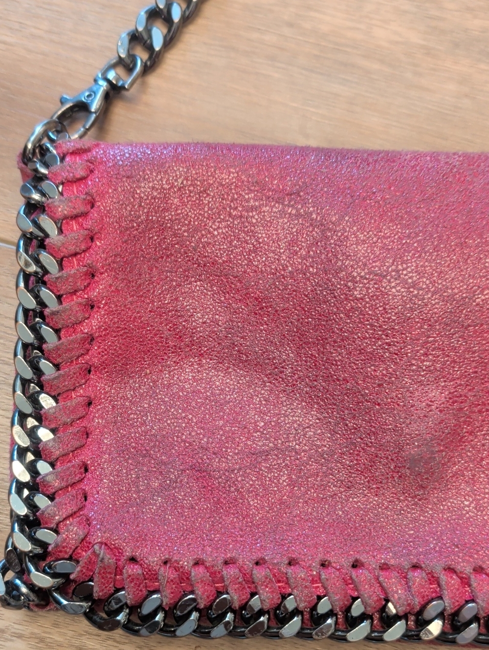 Pink Leather Chain-Trim Crossbody Bag - Picture 2 of 8